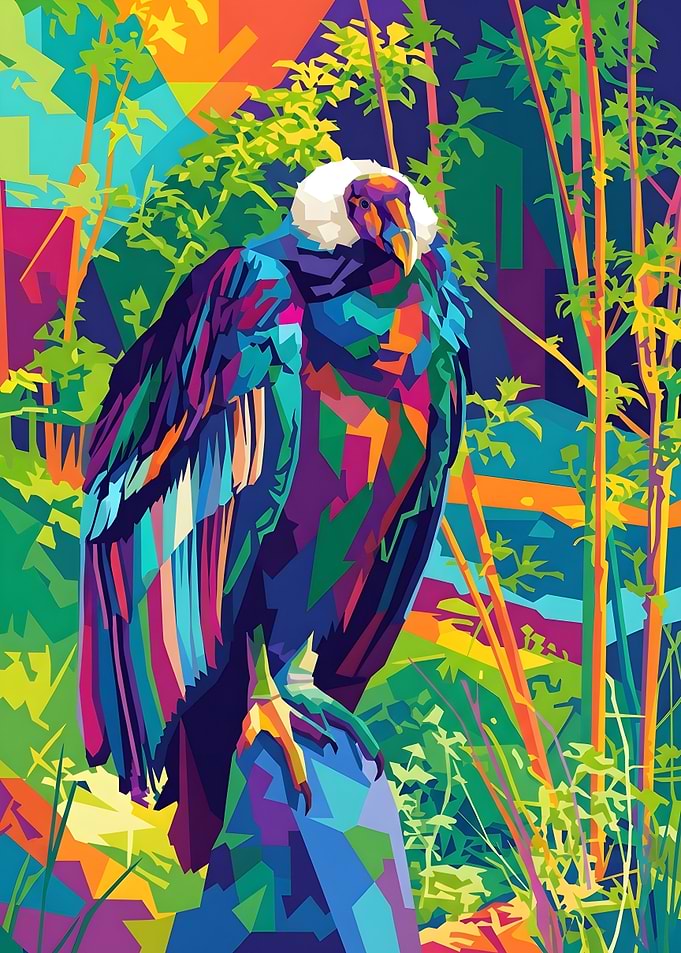 Colorful Pop Art Andean Condor