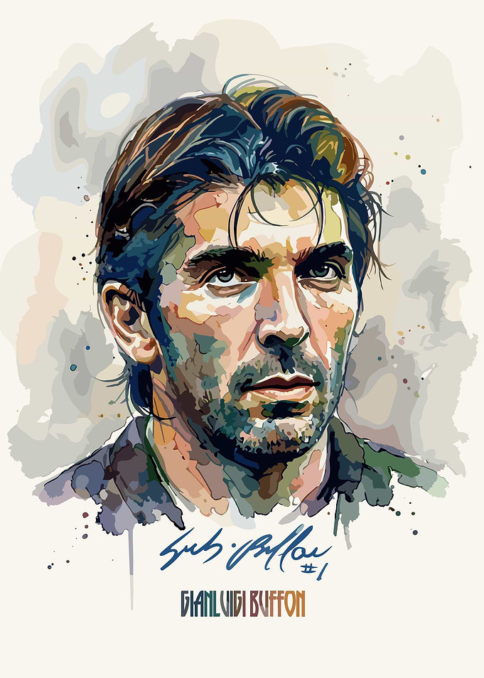 Gianluigi Buffon Watercolor Portrait