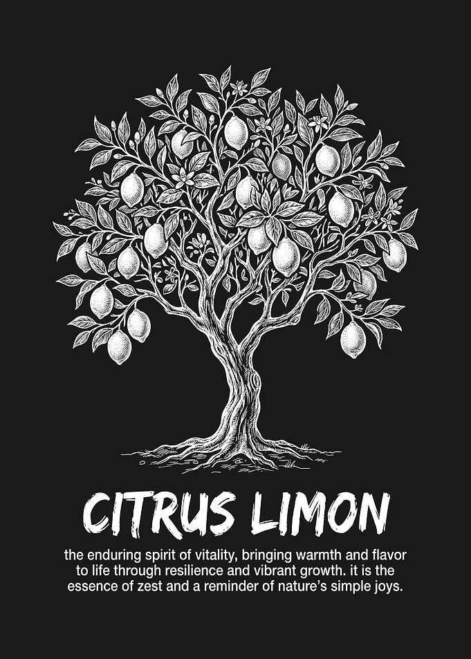 Citrus Limon Botanical Illustration