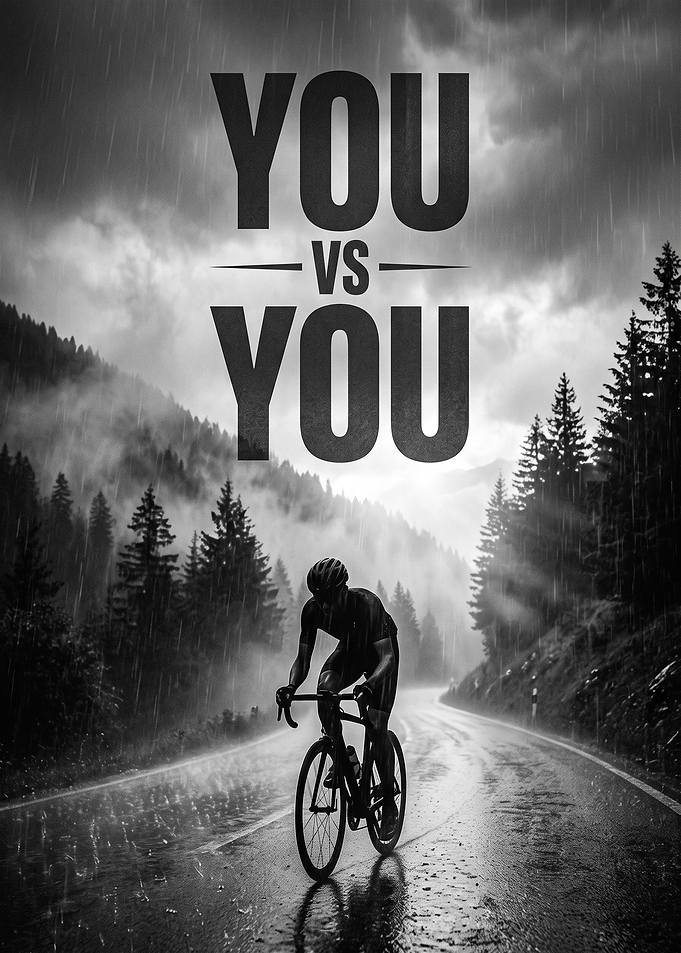 You vs You Cycling Motivation Poster
