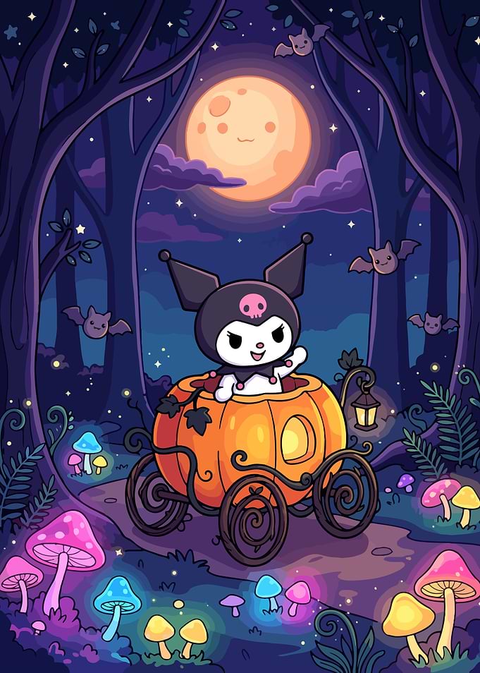 Kuromi in a Pumpkin Carriage