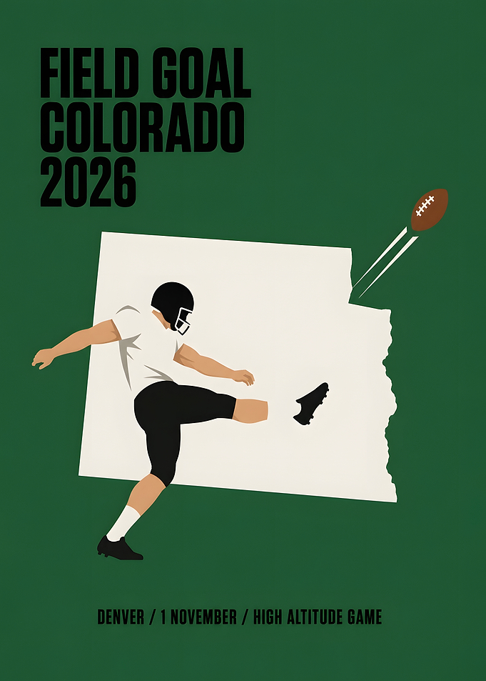 Colorado Field Goal Kick Denver Green Poster