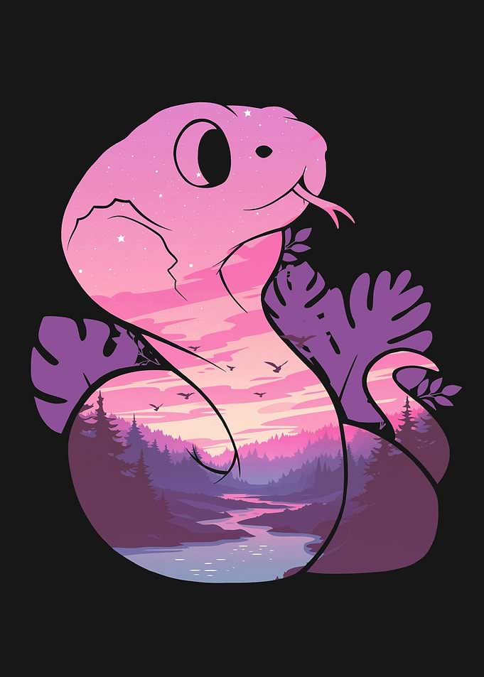 Cute Snake Botanical Nature Aesthetic