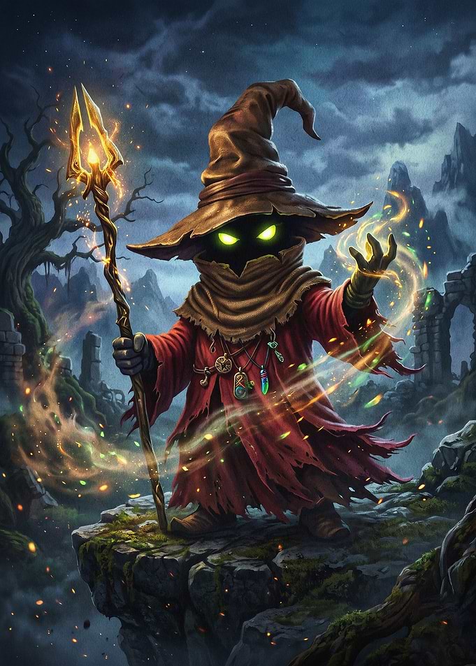 Dark Wizard Mage Fantasy Art Poster
