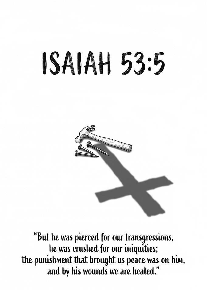Isaiah 53:5 Cross Shadow Art