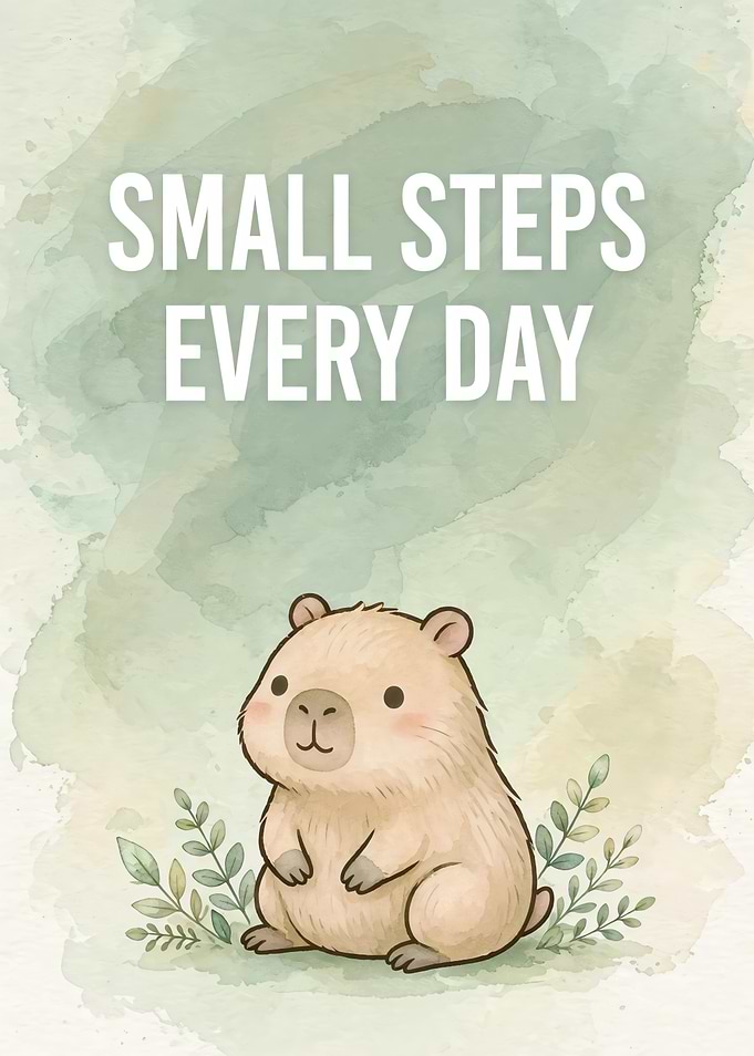 Cute Capybara Inspirational Wall Art