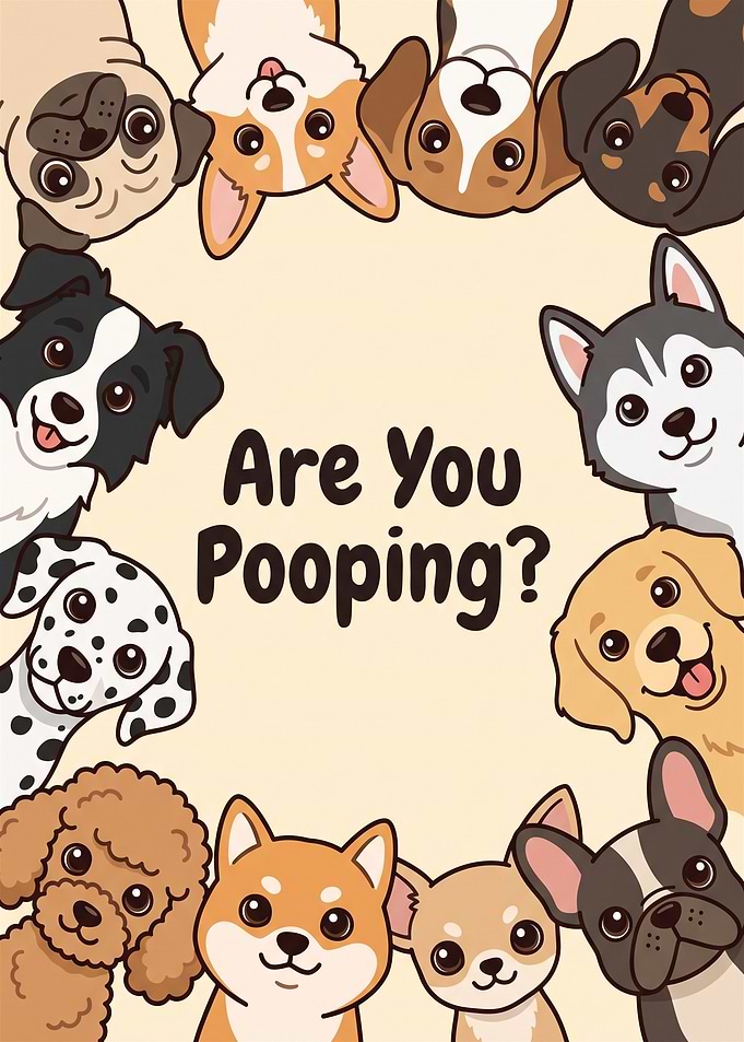 Funny Dogs Are You Pooping Poster