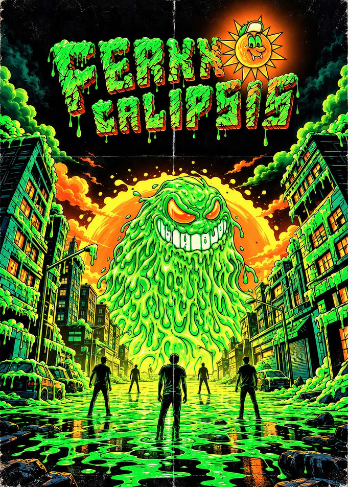 feid Fernkalypsis Slime Monster City Poster