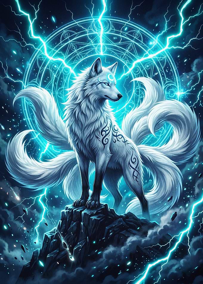 Electric Fox Magic Fantasy Art