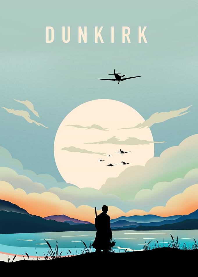 Illustration landscape and Dunkirk Movie Poster