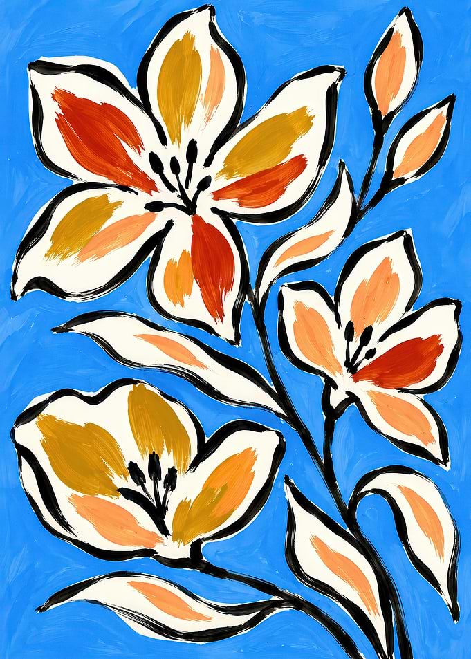 Vibrant Abstract Floral Painting
