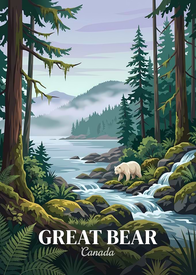 Great Bear Rainforest Canada Travel Poster