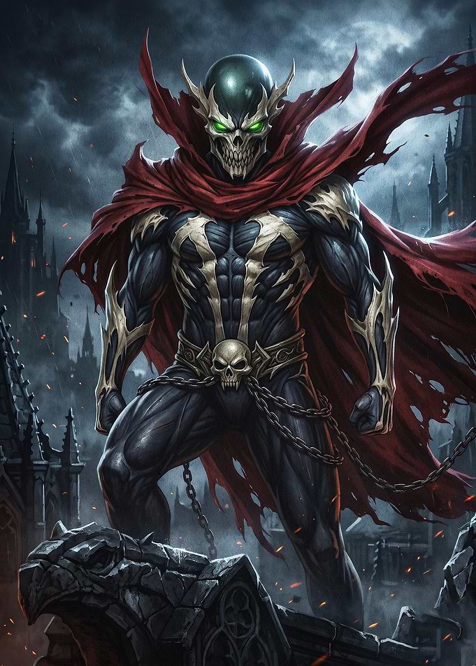 Dark Knight Skull Hero Fantasy Art