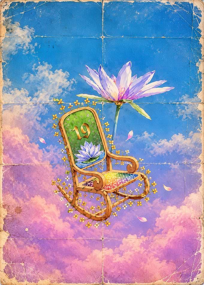 feid Surreal Floating Rocking Chair with Lotus