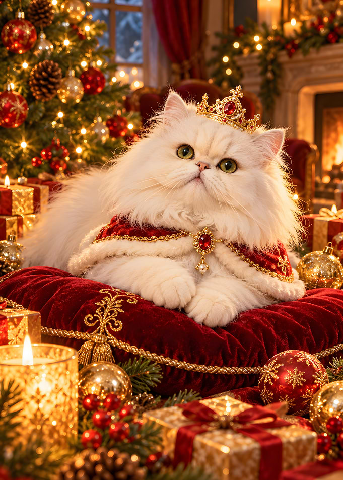 Royal Persian Cat Christmas Crown