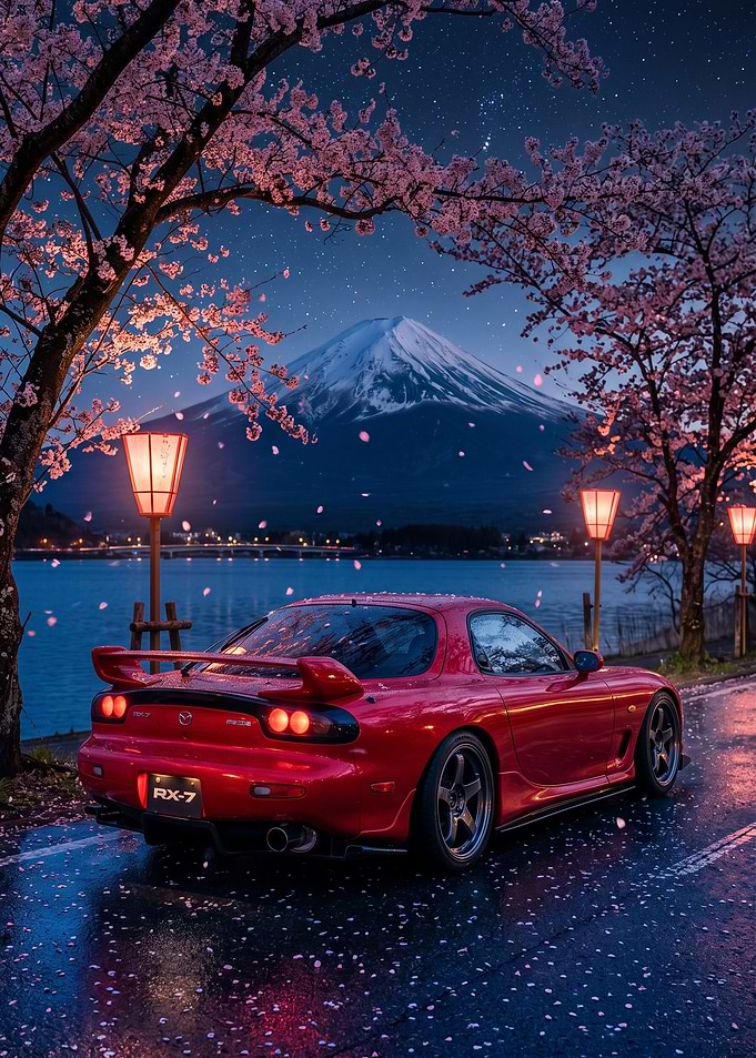 Mazda RX-7 at Mount Fuji