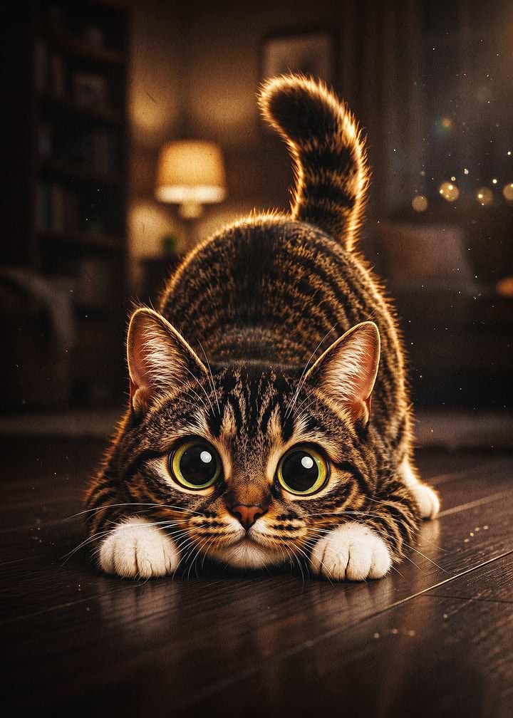 Cute Cat Playful Kitten Cozy Art