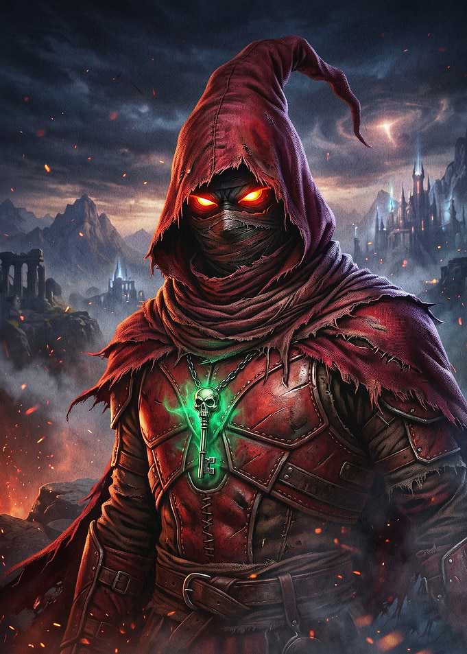 Dark Mage Hood Fantasy Poster