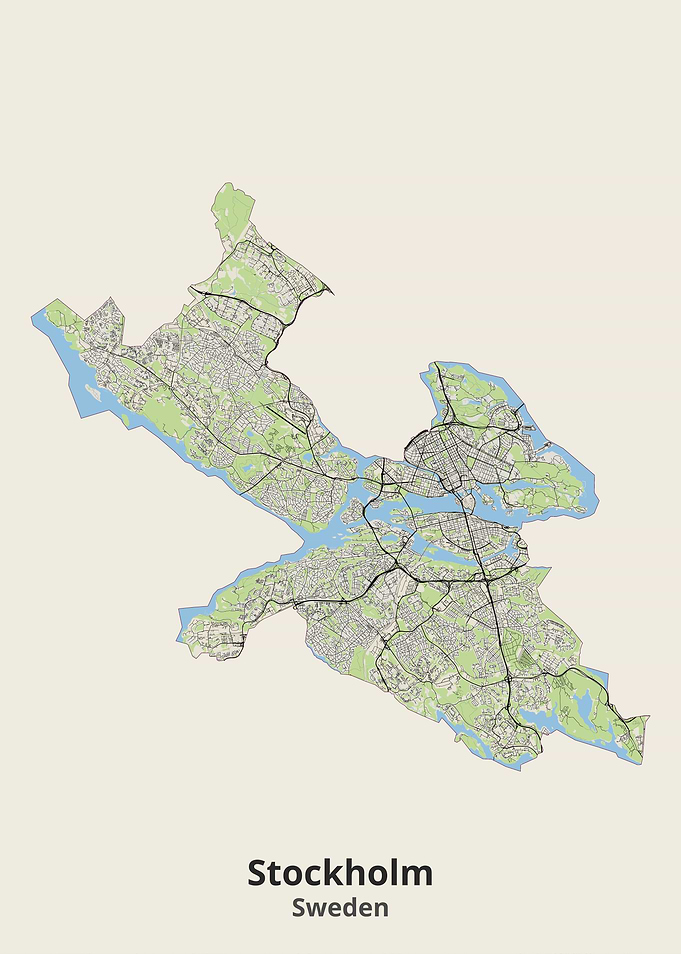 Stockholm Sweden City Map Print