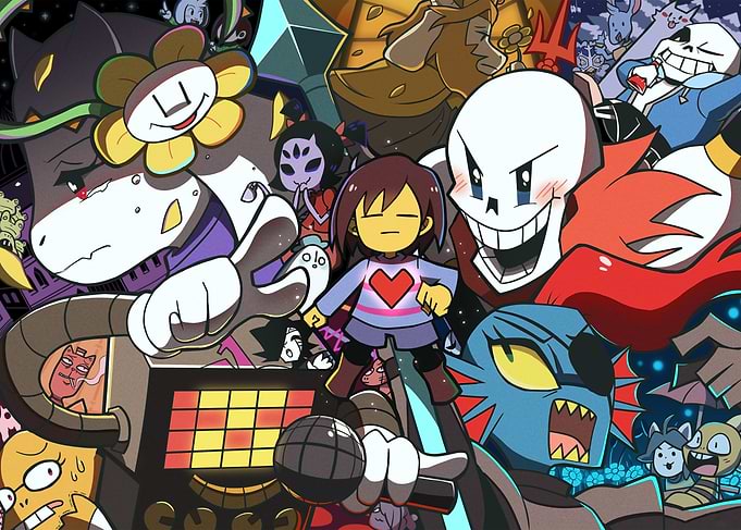 Undertale Character Ensemble Digital Art