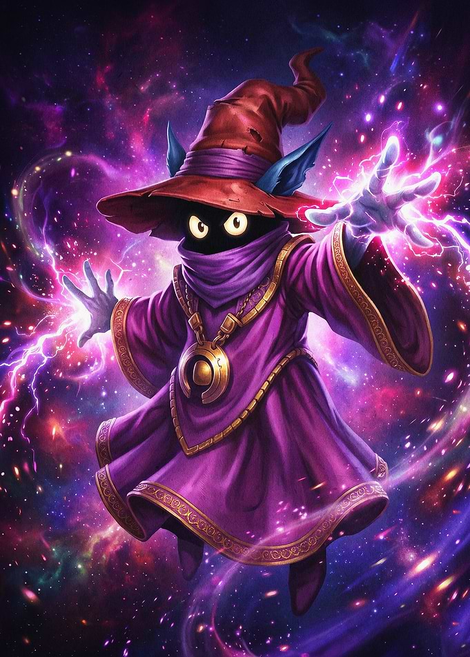 Black Mage Space Magic Art Poster