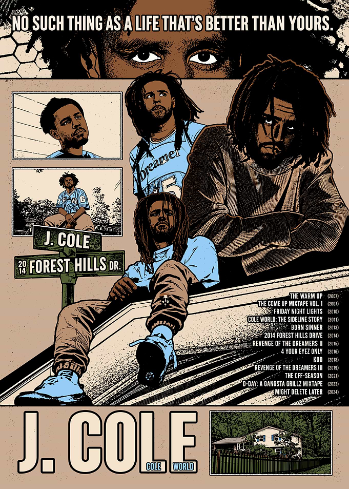 J. Cole Tribute Poster Art