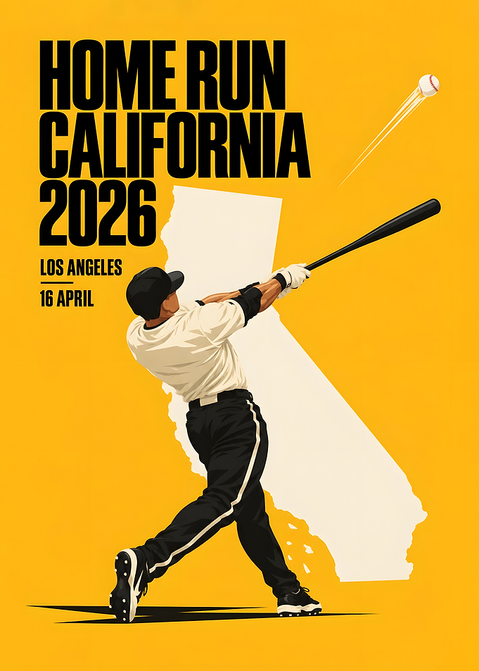 California Home Run Swing Los Angeles Poster