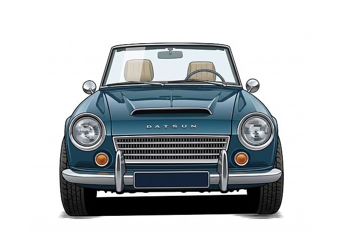Classic Blue Datsun Roadster Illustration