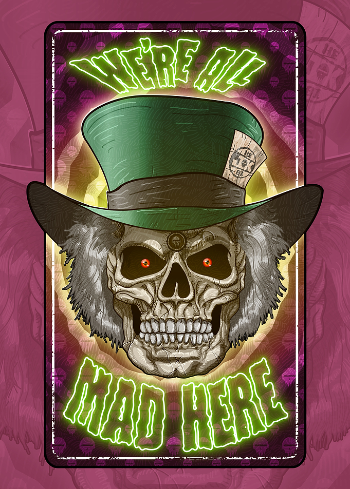 Mad Hatter Skull Poster