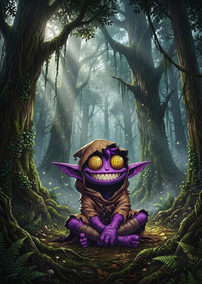 Purple Goblin Forest Fantasy Art
