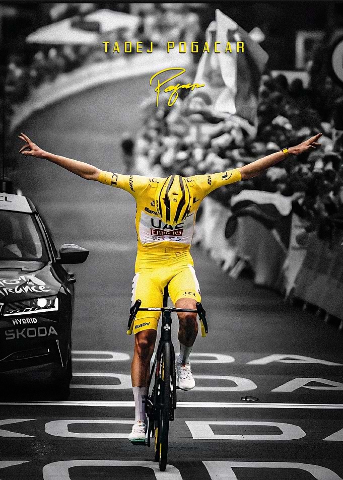 Tadej Pogacar Cycling Victory Poster