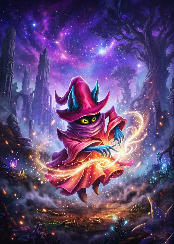 Cosmic Mage Fantasy Art Poster