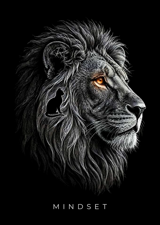 Lion Mindset Motivational Art