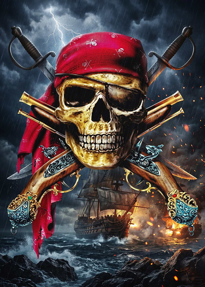 Pirate Skull Crossbones Dark Fantas