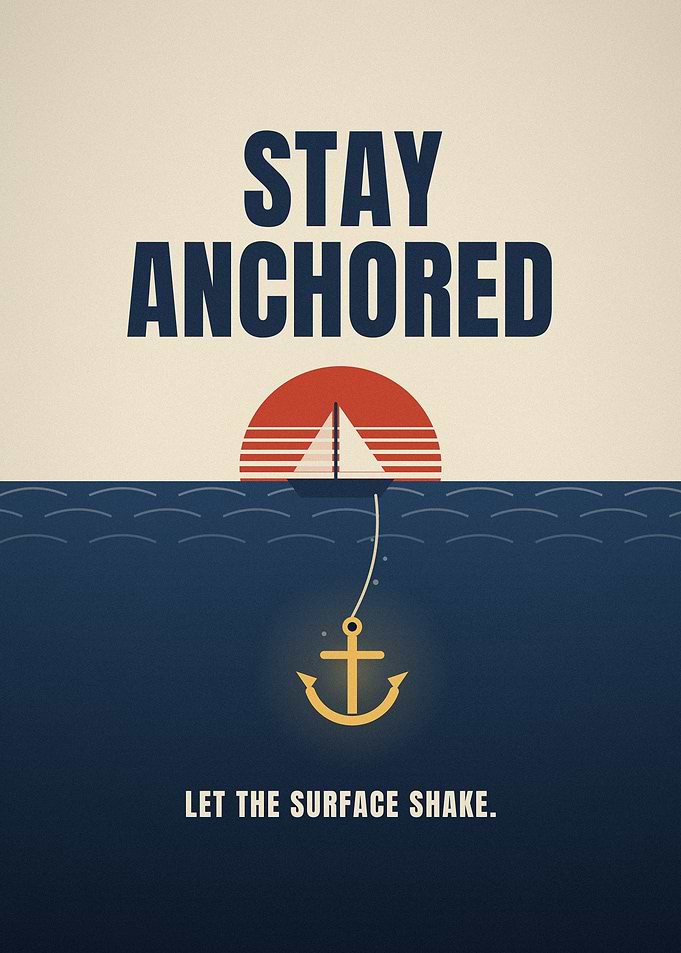 Stay Anchored Nautical Motivational Poster