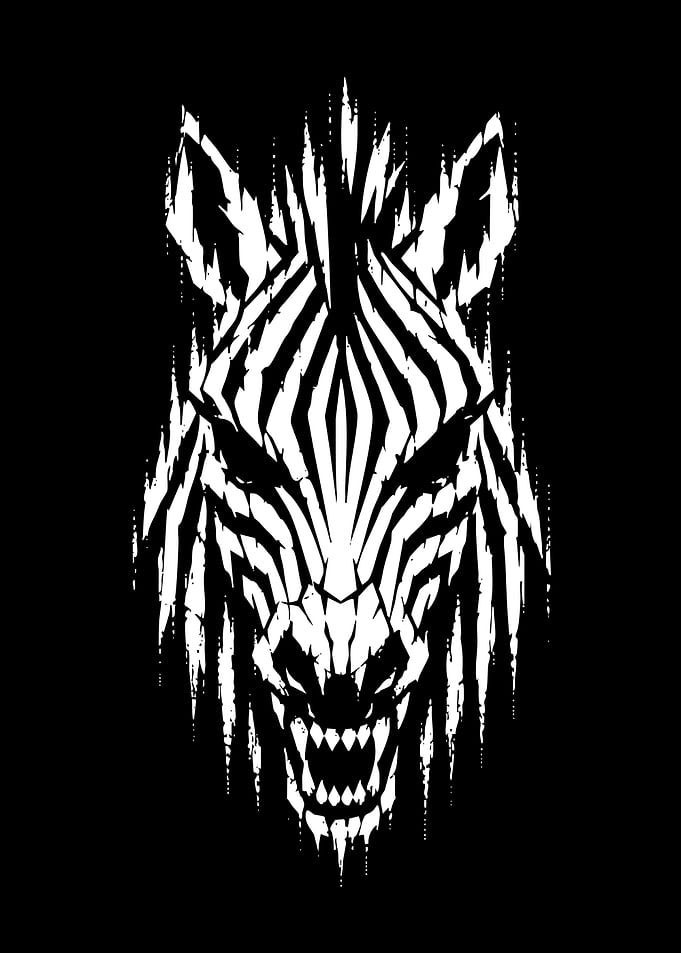 Aggressive Zebra Head Graphic