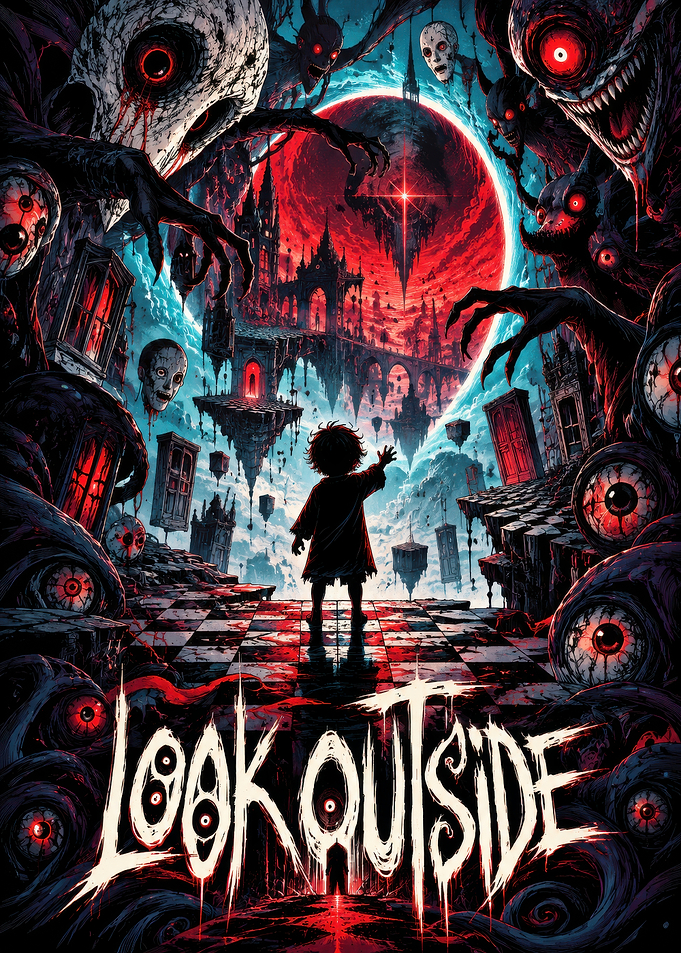 Look Outside Surreal Horror Poster