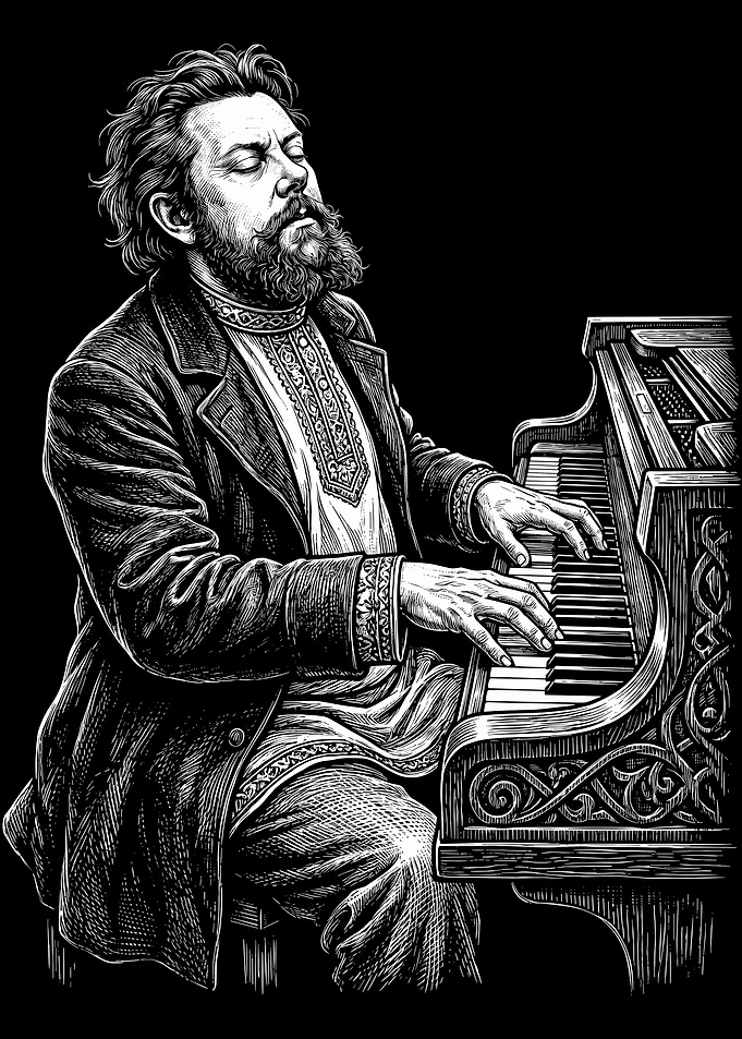 Modest Mussorgsky - Playing Piano