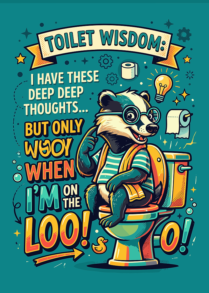 Funny Toilet Wisdom Badger Poster