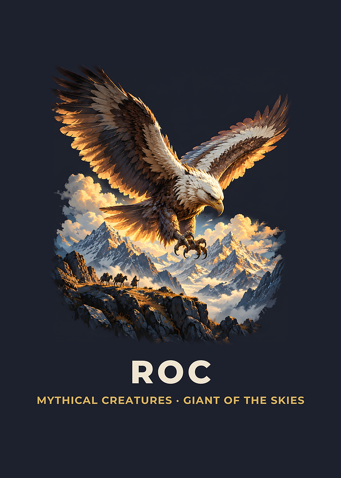 Roc Giant Eagle Mountain Sky Mythical Poster