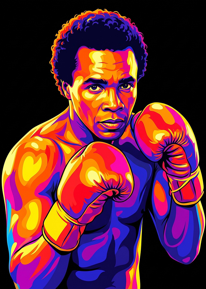 Colorful Pop Art Boxer Portrait