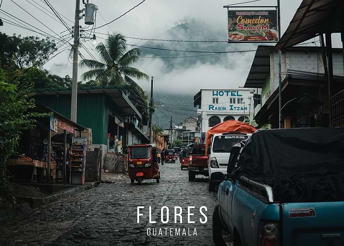 Street Scene in Flores, Guatemala