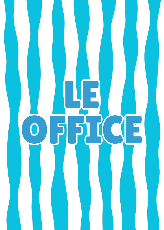 Le Office Blue Striped Typography Poster