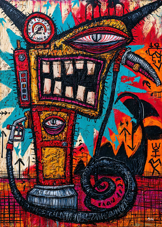 Sinister Gas Pump - Grotesque Retro Roadside Art