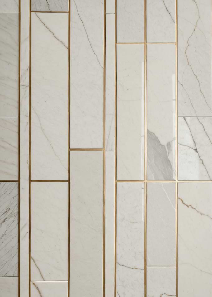 White Marble and Gold Geometric Art – Ivory Marble Gallery