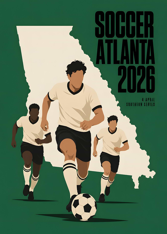 Atlanta Soccer Dribble Georgia Green Poster