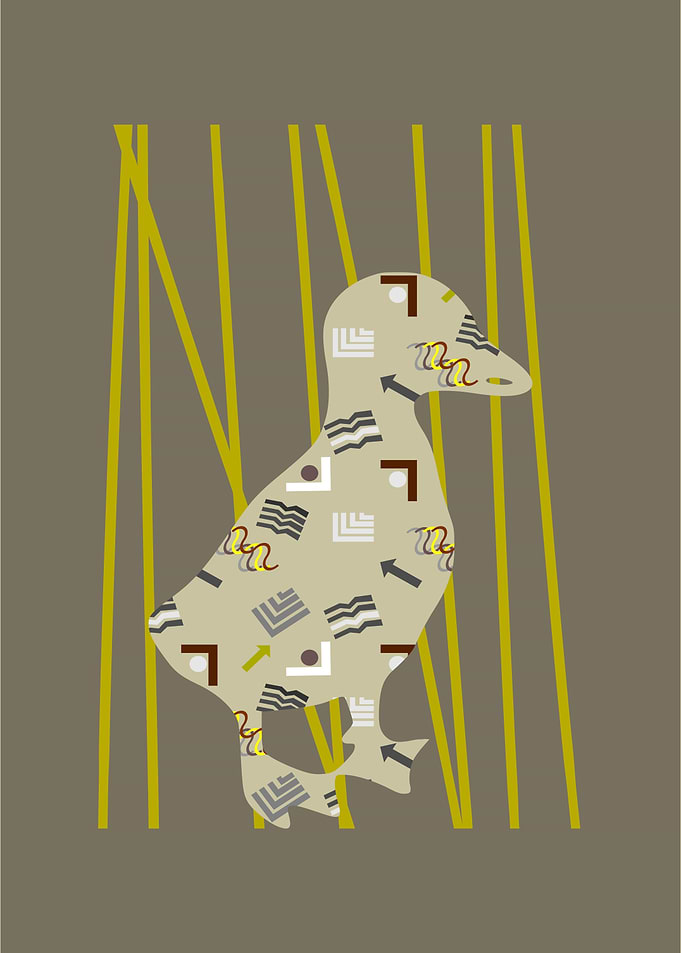 Abstract Geometric Duck Illustration