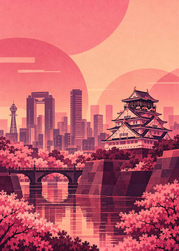 Osaka, Travel Poster