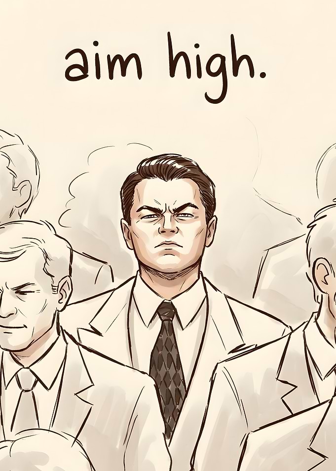 Aim High Inspirational Leonardo DiCaprio Illustration