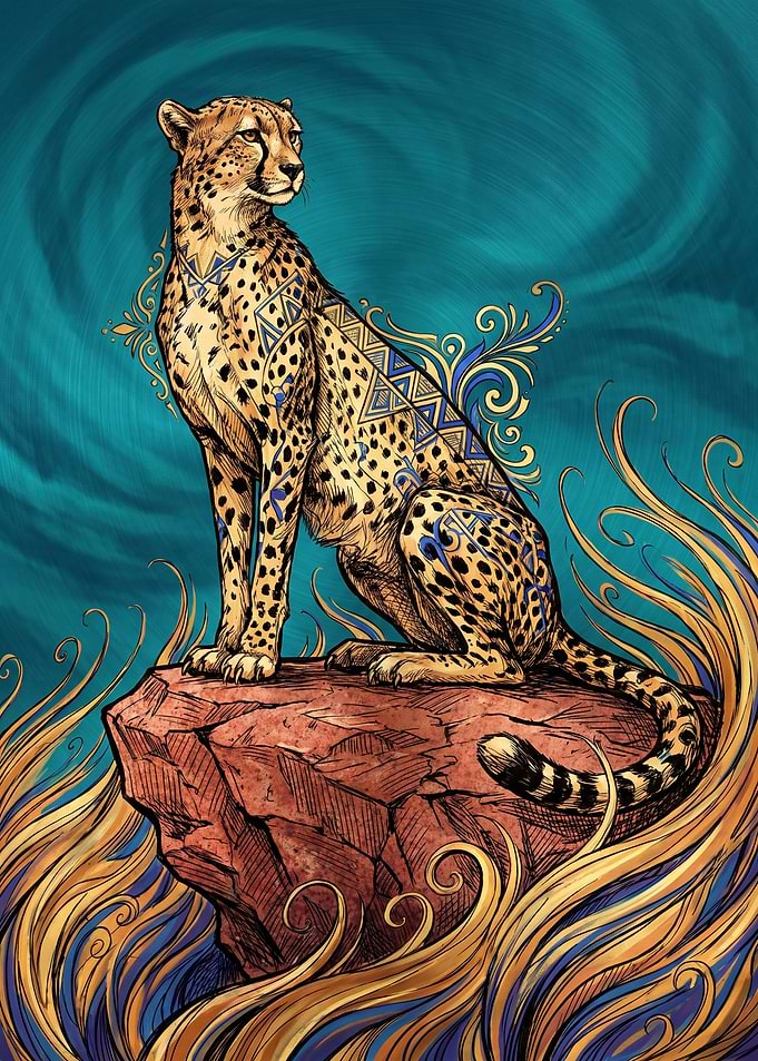 Cheetah of the Golden Savannah